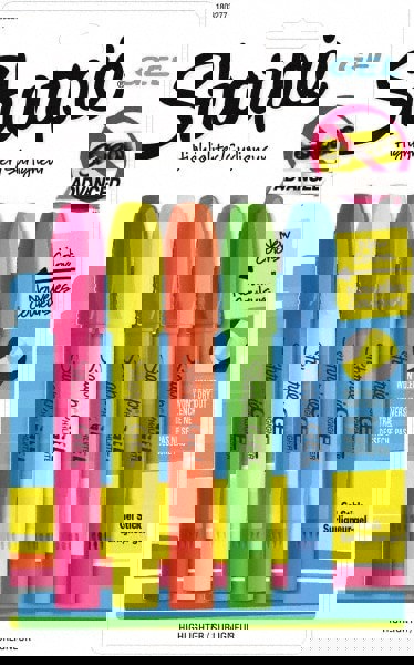 Gel Highlighters, Assorted Ink Colors, Bullet Tip, Assorted Barrel Colors, 5/Set